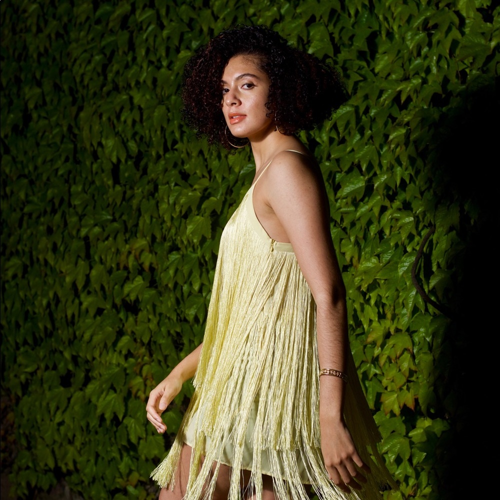 Light Yellow Fringe Dress